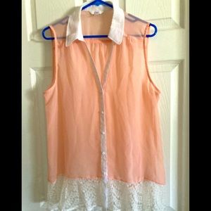 Candies sheer with lace Top